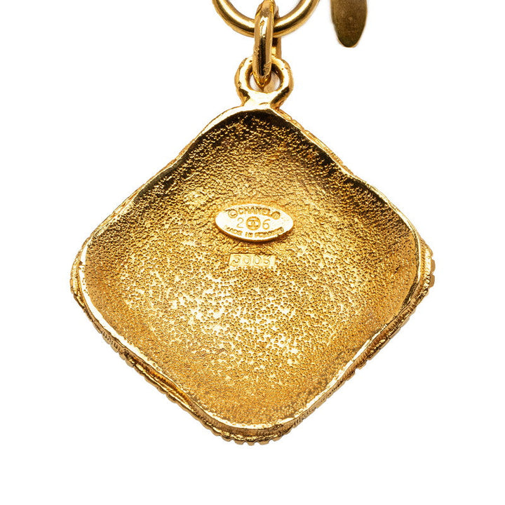 Top Quality Chanel Vintage Necklace Stone in Green Gold Plating Ladies