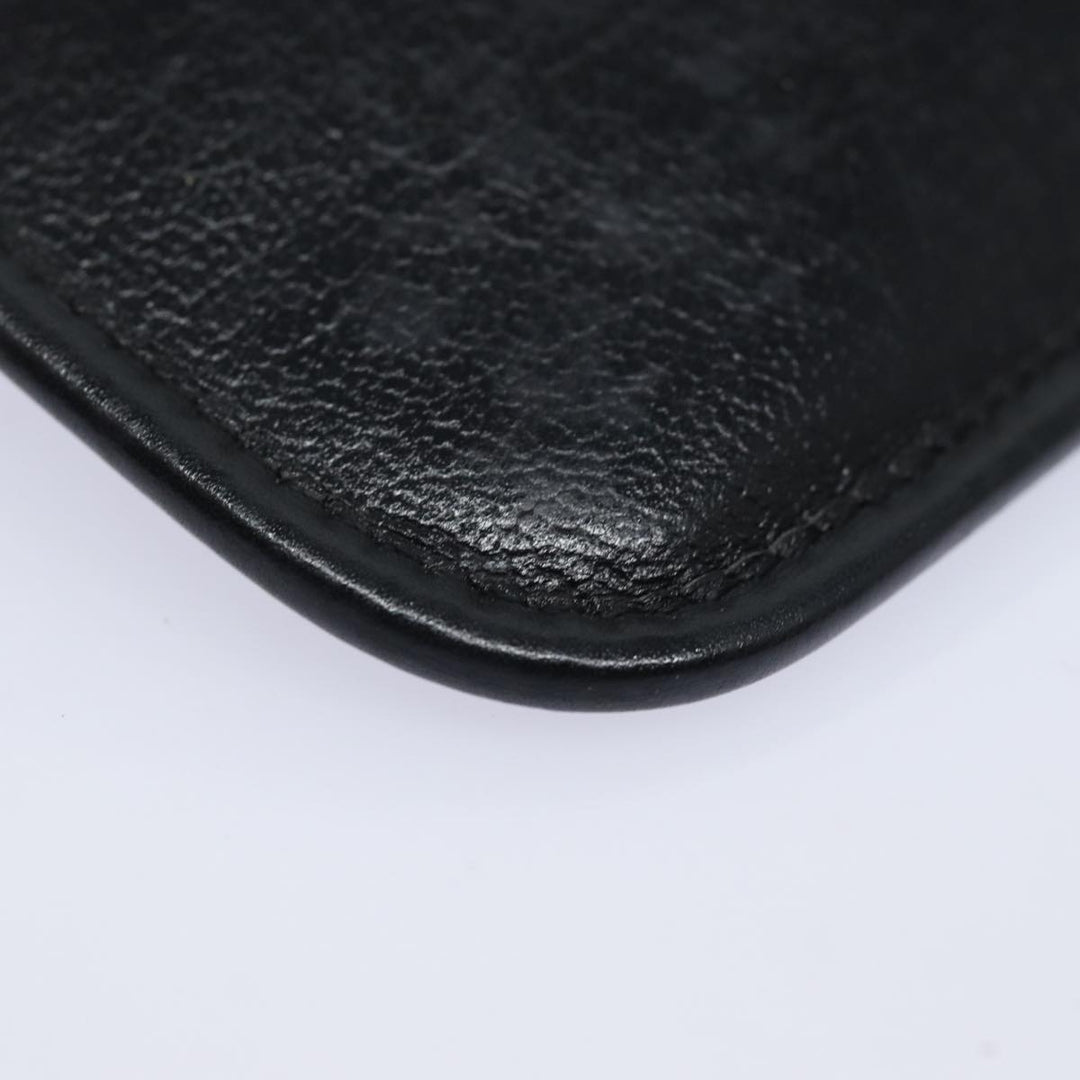 CHRISTIAN Dior Clutch Bag Leather Black Auth 79728
