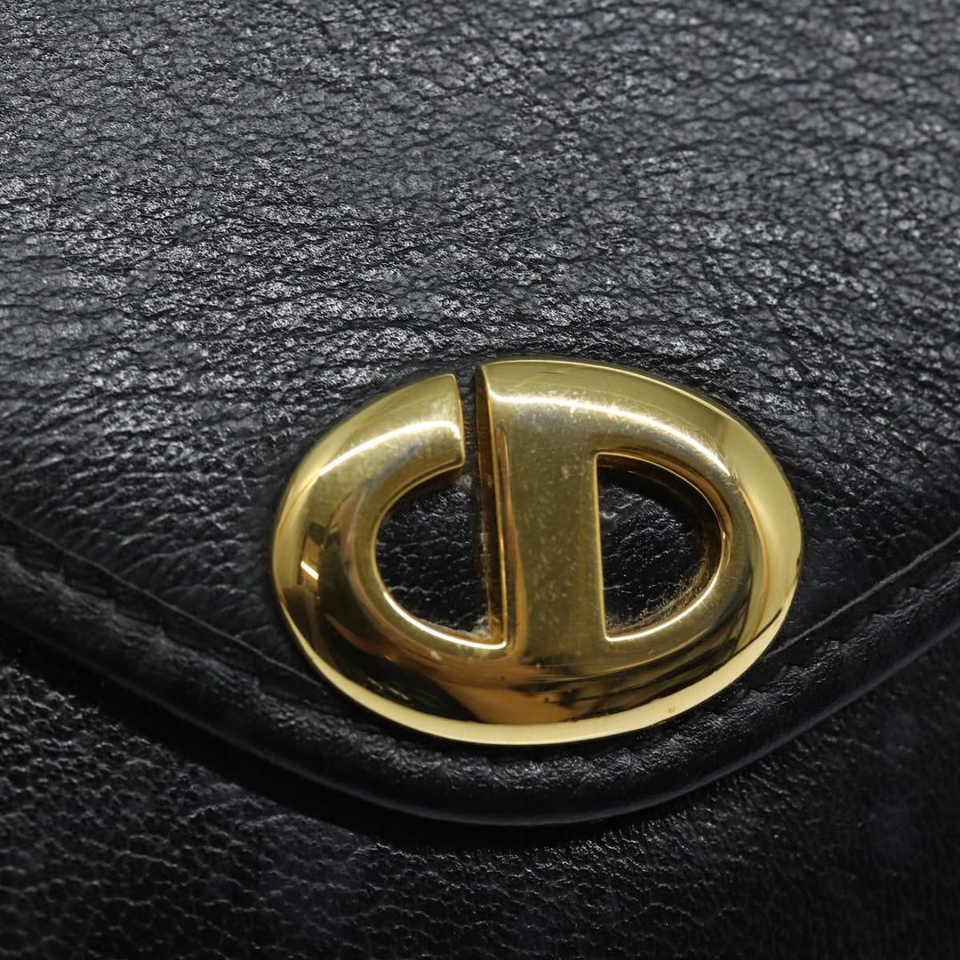 CHRISTIAN Dior Clutch Bag Leather Black Auth 79728