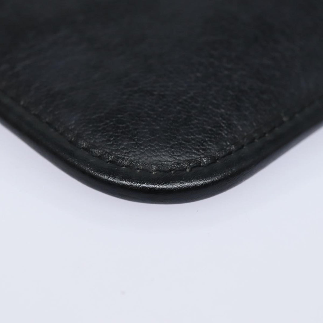 CHRISTIAN Dior Clutch Bag Leather Black Auth 79728