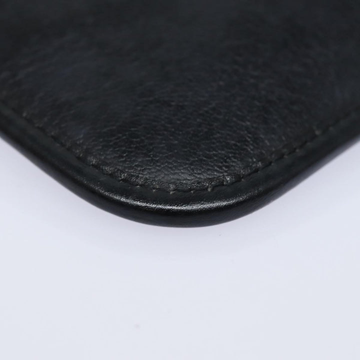 CHRISTIAN Dior Clutch Bag Leather Black Auth 79728