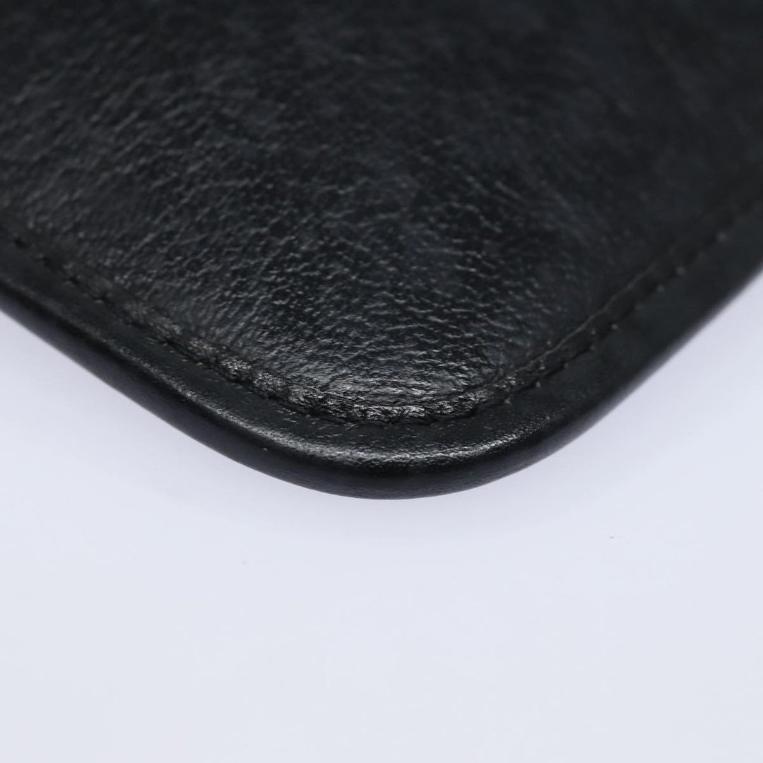 CHRISTIAN Dior Clutch Bag Leather Black Auth 79728
