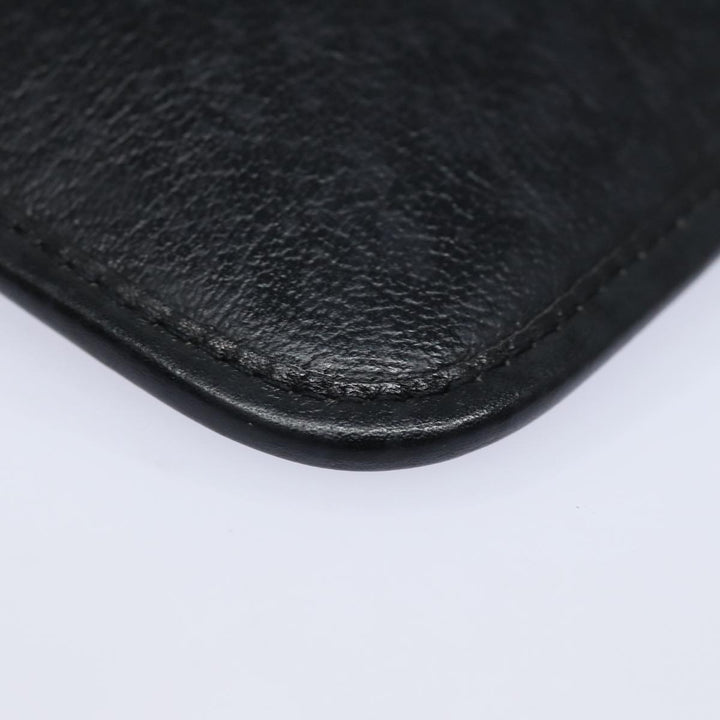 CHRISTIAN Dior Clutch Bag Leather Black Auth 79728