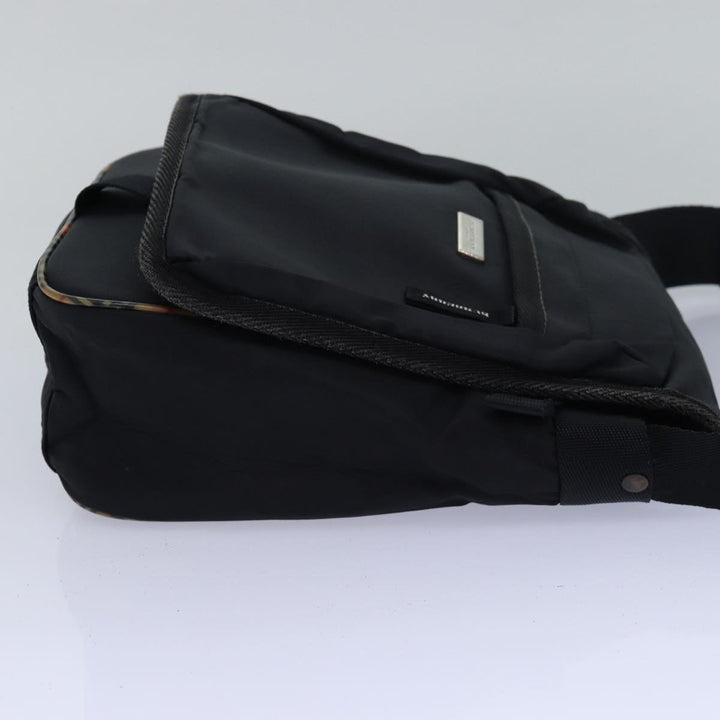 Burberry Nova Check Hand Bag Nylon 2Set Beige Black Auth 79786