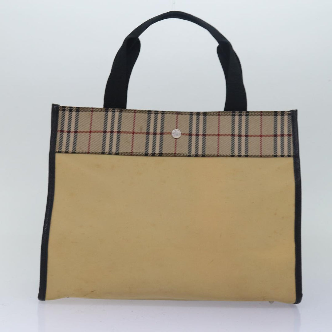 Burberry Nova Check Hand Bag Nylon 2Set Beige Black Auth 79786