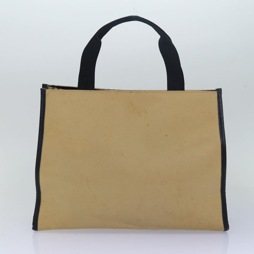 Burberry Nova Check Hand Bag Nylon 2Set Beige Black Auth 79786