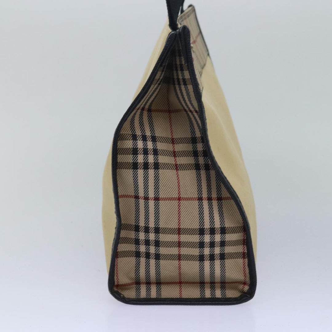 Burberry Nova Check Hand Bag Nylon 2Set Beige Black Auth 79786