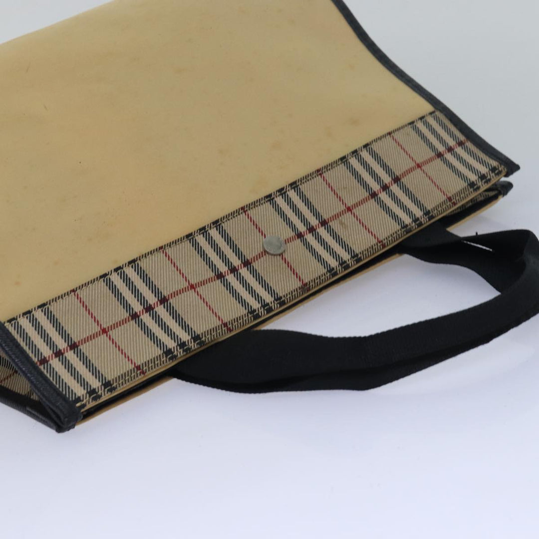 Burberry Nova Check Hand Bag Nylon 2Set Beige Black Auth 79786