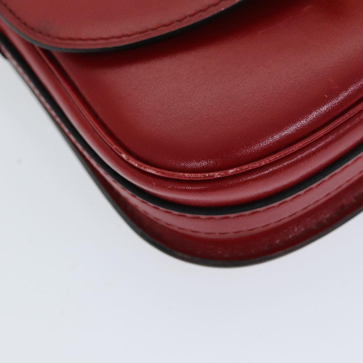 Celine Shoulder Bag Leather Red Auth 79816