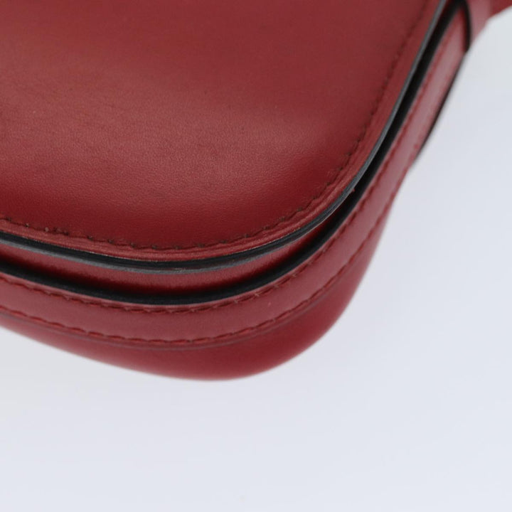 Celine Shoulder Bag Leather Red Auth 79816