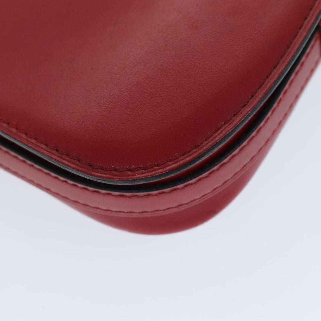 Celine Shoulder Bag Leather Red Auth 79816