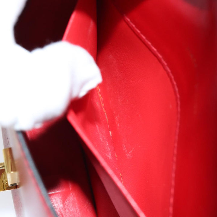 Celine Shoulder Bag Leather Red Auth 79816