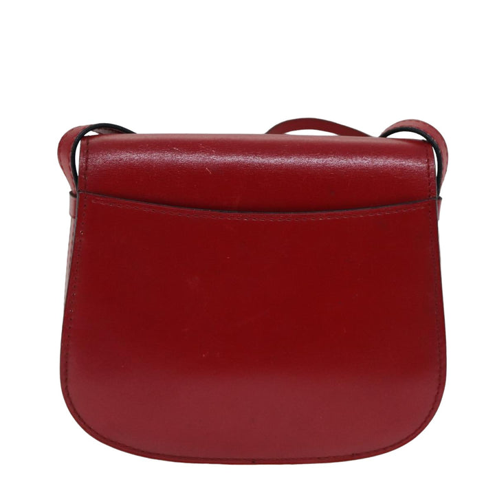 Celine Shoulder Bag Leather Red Auth 79816