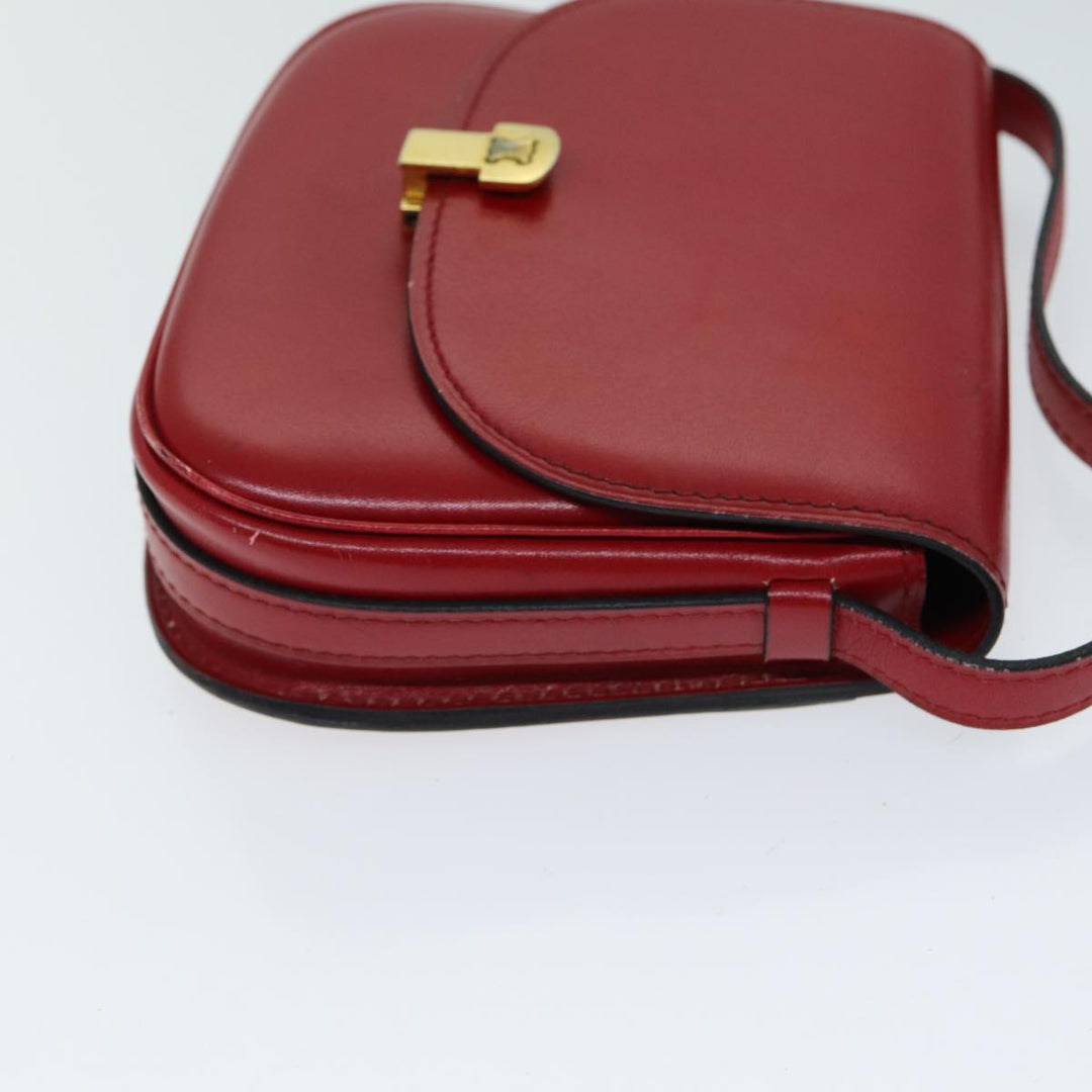 Celine Shoulder Bag Leather Red Auth 79816