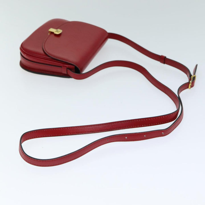 Celine Shoulder Bag Leather Red Auth 79816