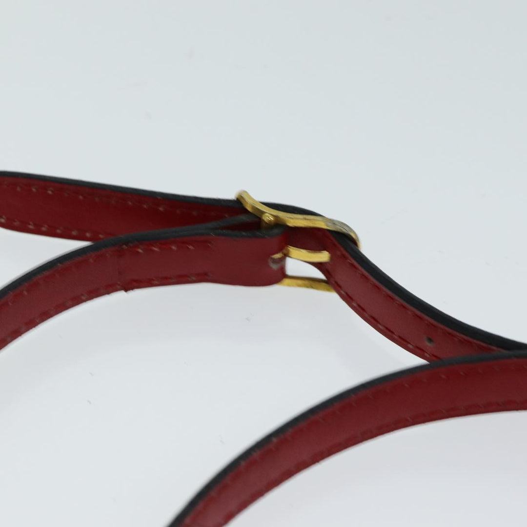 Celine Shoulder Bag Leather Red Auth 79816