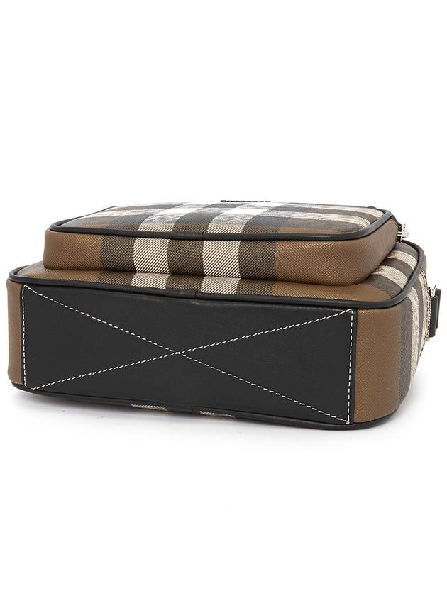 Burberry Men's Check Logo Messenger Cross Bag Brown
