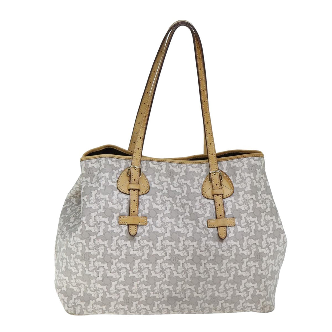 Celine Sulky Tote Bag PVC Leather White Auth 79850