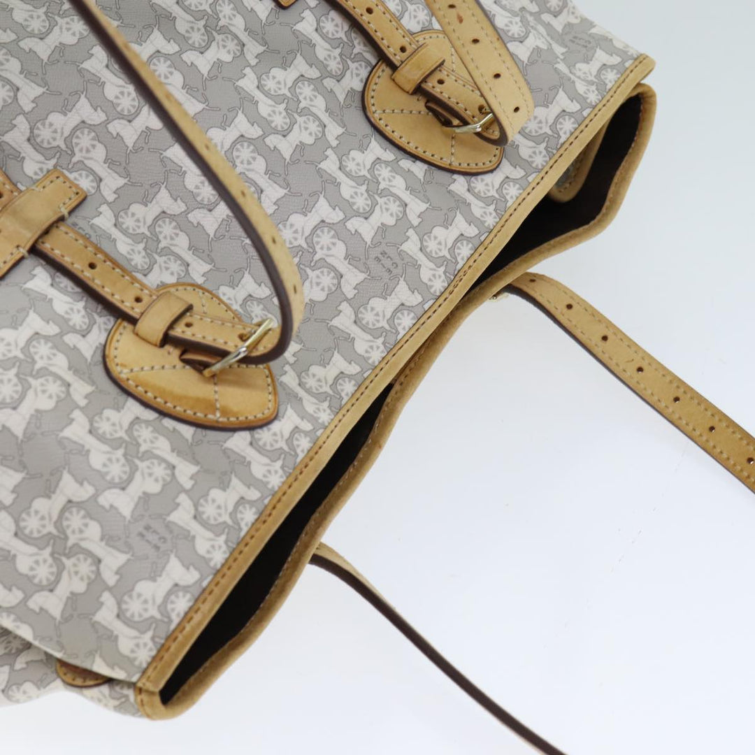 Celine Sulky Tote Bag PVC Leather White Auth 79850