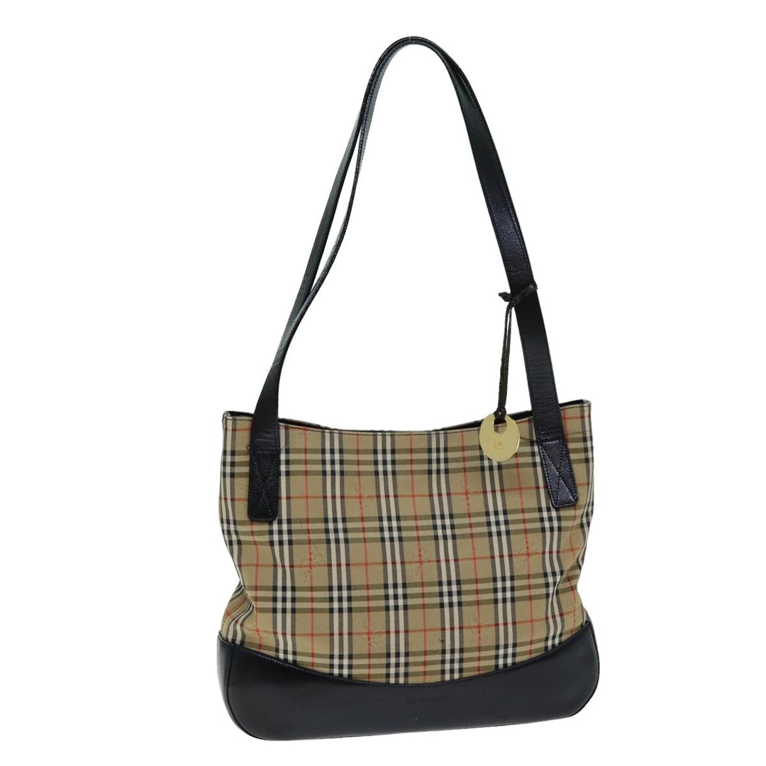 BurberrySs Nova Check Tote Bag Canvas Beige Auth 79851
