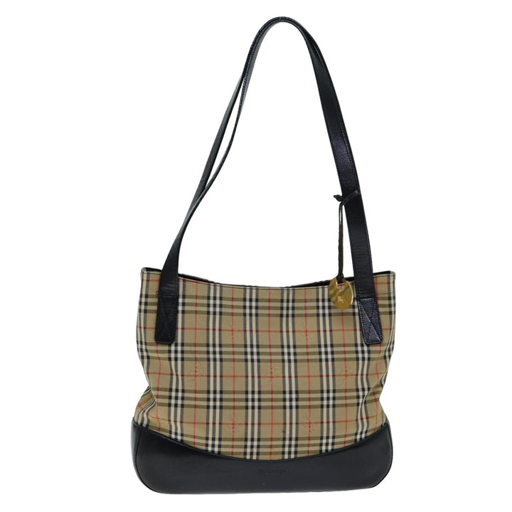BurberrySs Nova Check Tote Bag Canvas Beige Auth 79851