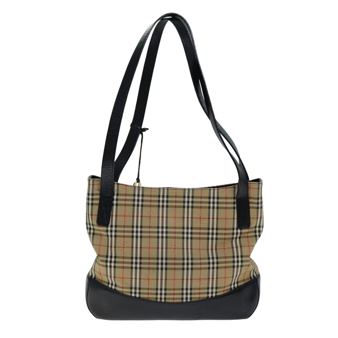 BurberrySs Nova Check Tote Bag Canvas Beige Auth 79851