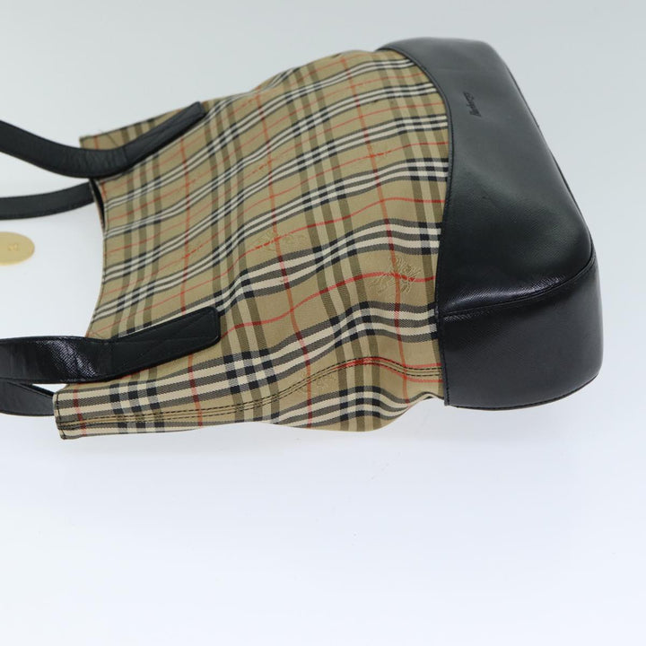 BurberrySs Nova Check Tote Bag Canvas Beige Auth 79851