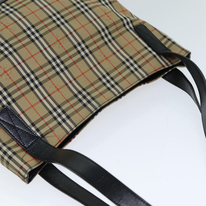 BurberrySs Nova Check Tote Bag Canvas Beige Auth 79851