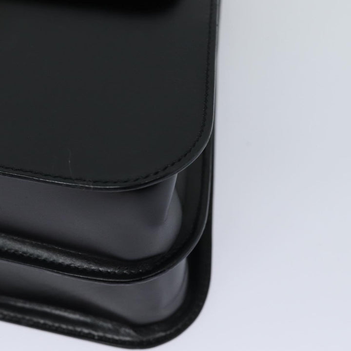 Celine Hand Bag Leather Black Auth 79863