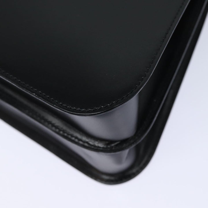 Celine Hand Bag Leather Black Auth 79863