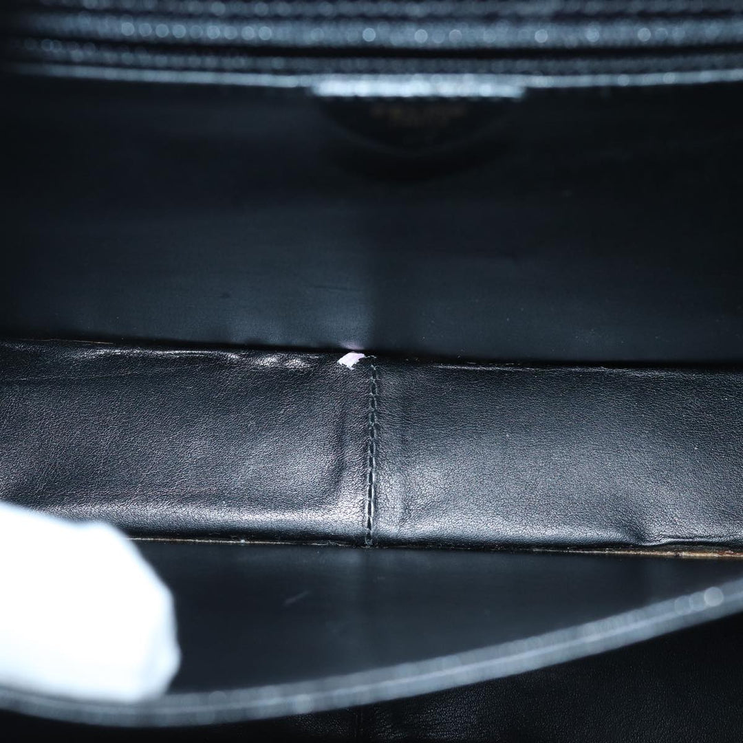 Celine Hand Bag Leather Black Auth 79863