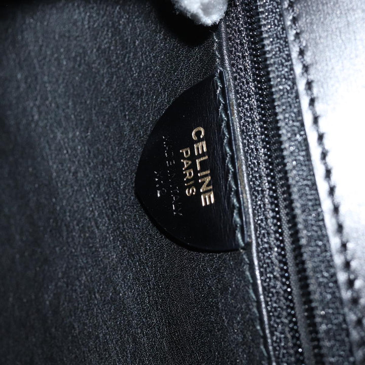 Celine Hand Bag Leather Black Auth 79863