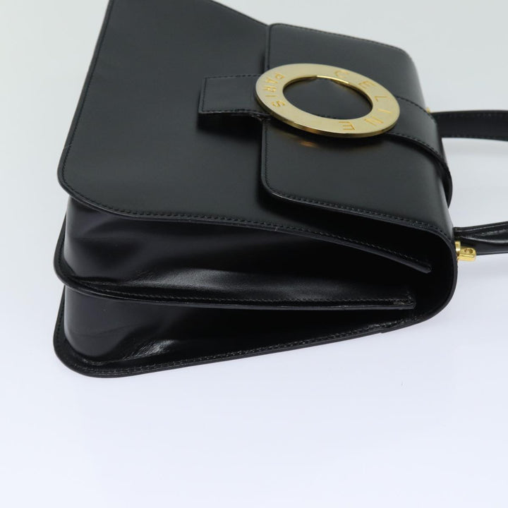 Celine Hand Bag Leather Black Auth 79863