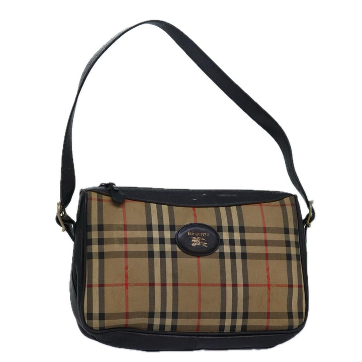 BurberrySs Nova Check Shoulder Bag Canvas Beige Auth 79918