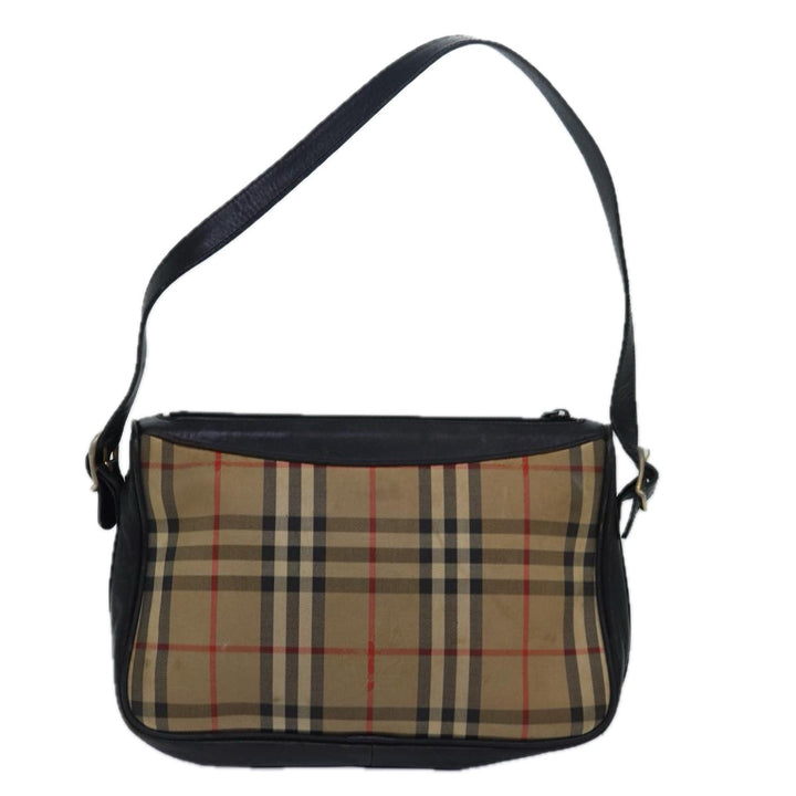 BurberrySs Nova Check Shoulder Bag Canvas Beige Auth 79918