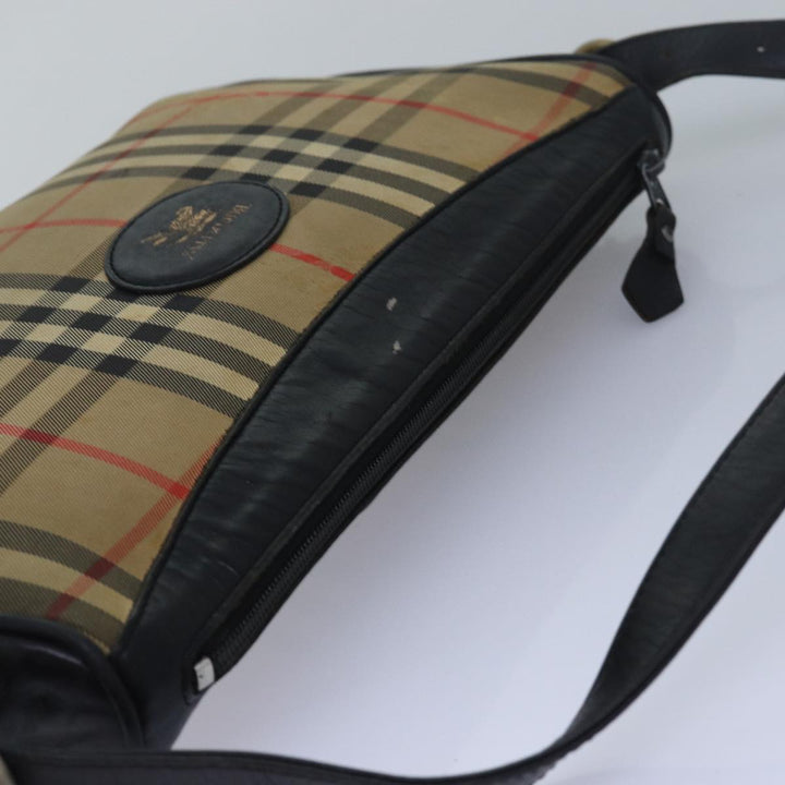 BurberrySs Nova Check Shoulder Bag Canvas Beige Auth 79918