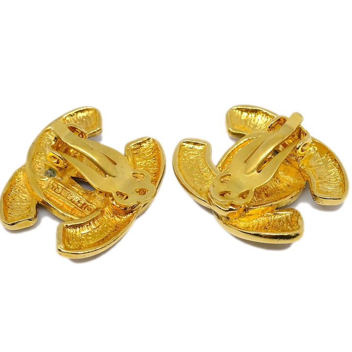 Top Quality Chanel CC Earrings Clip-On Gold 2433