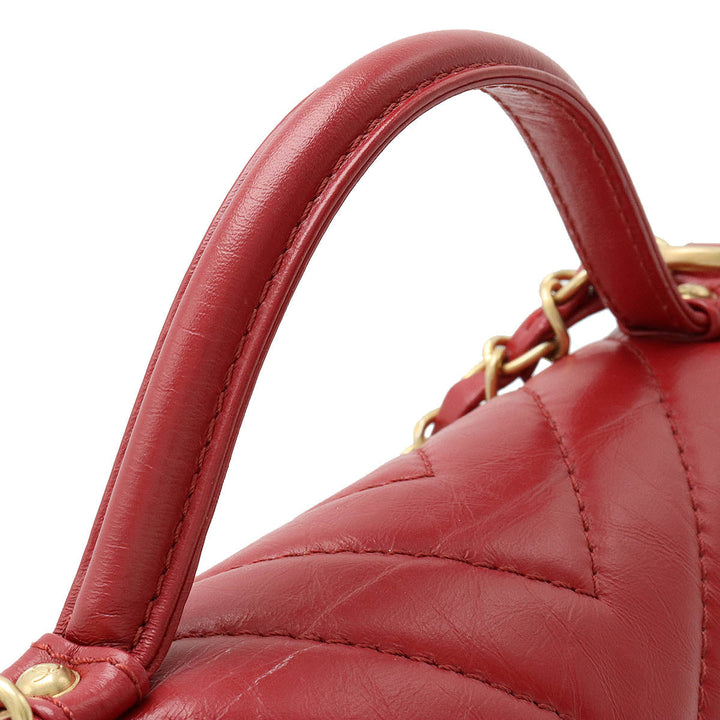Top Quality Chanel V Stick Chevron Top Handle Handbag 2WAY Chain Shoulder Bag Laser Red Red Gold  Black / Blue / Blue