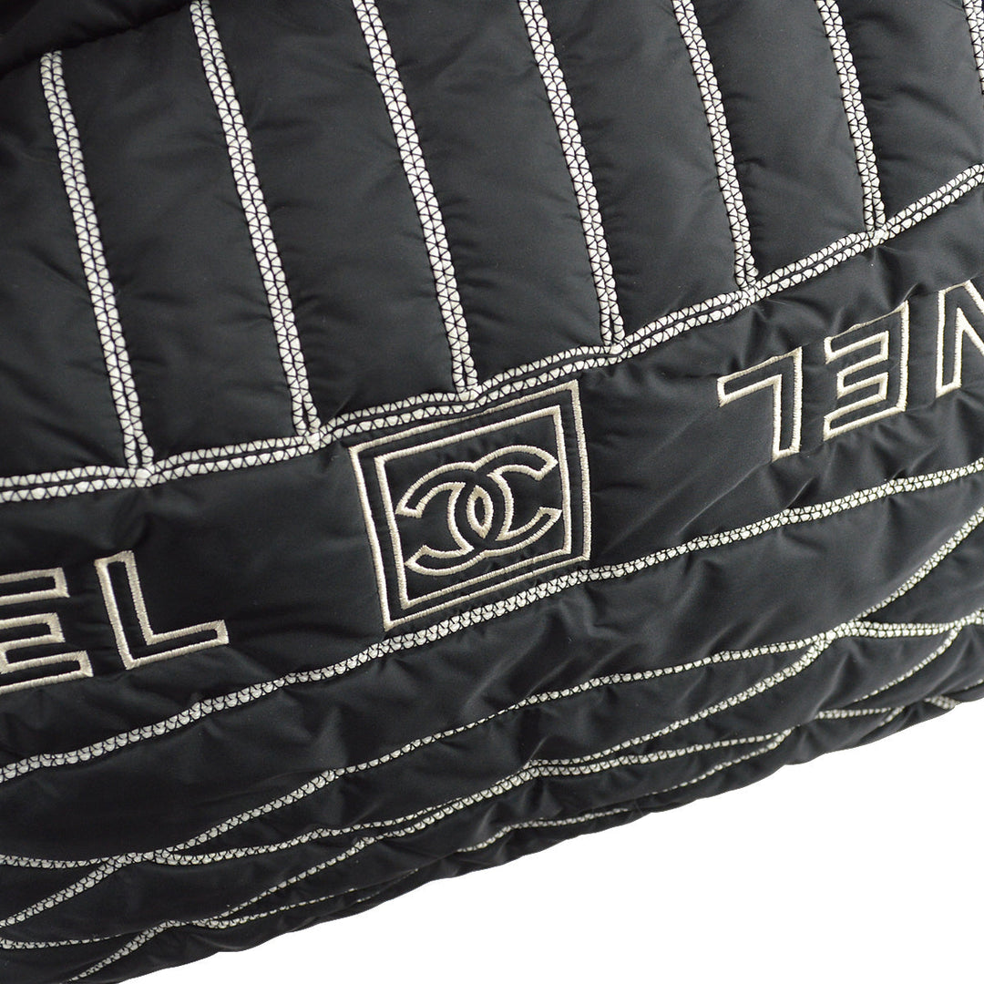 Top Quality Chanel Black Nylon Sport Line Duffle Gym Bag