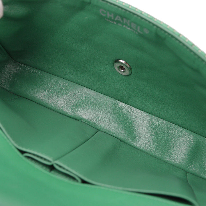 Top Quality Chanel Green Perforated Lambskin East West Shoulder Bag