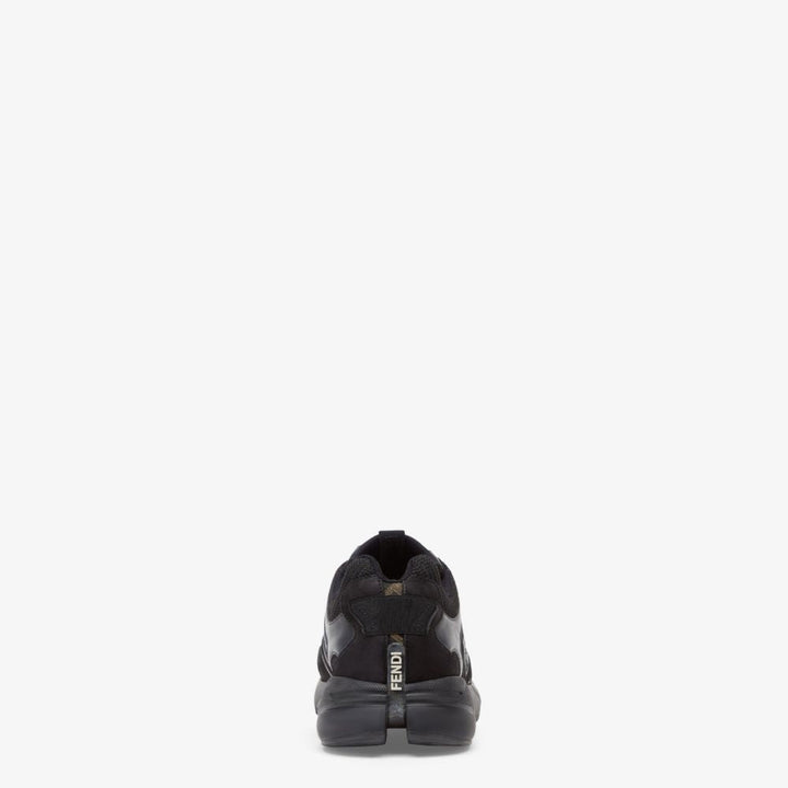 Faster Trainers - Black nubuck leather low-tops