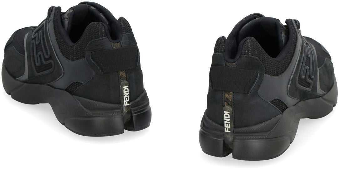 Faster Trainers - Black nubuck leather low-tops