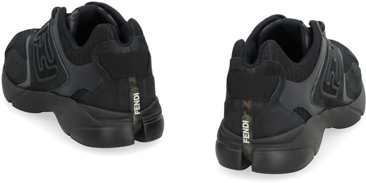 Faster Trainers - Black nubuck leather low-tops