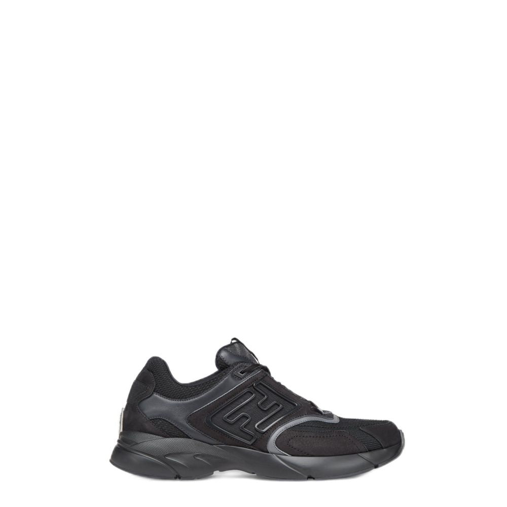 Faster Trainers - Black nubuck leather low-tops