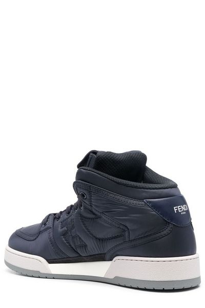 FENDI MATCH HIGH TOPS: TEXTURED CANVAS/LEATHER