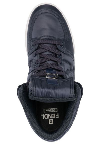 FENDI MATCH HIGH TOPS: TEXTURED CANVAS/LEATHER