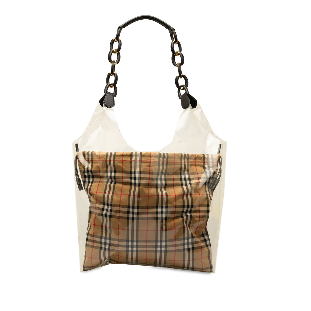 BURBERRY Plastic and House Check Shopper Tote Tote Bag