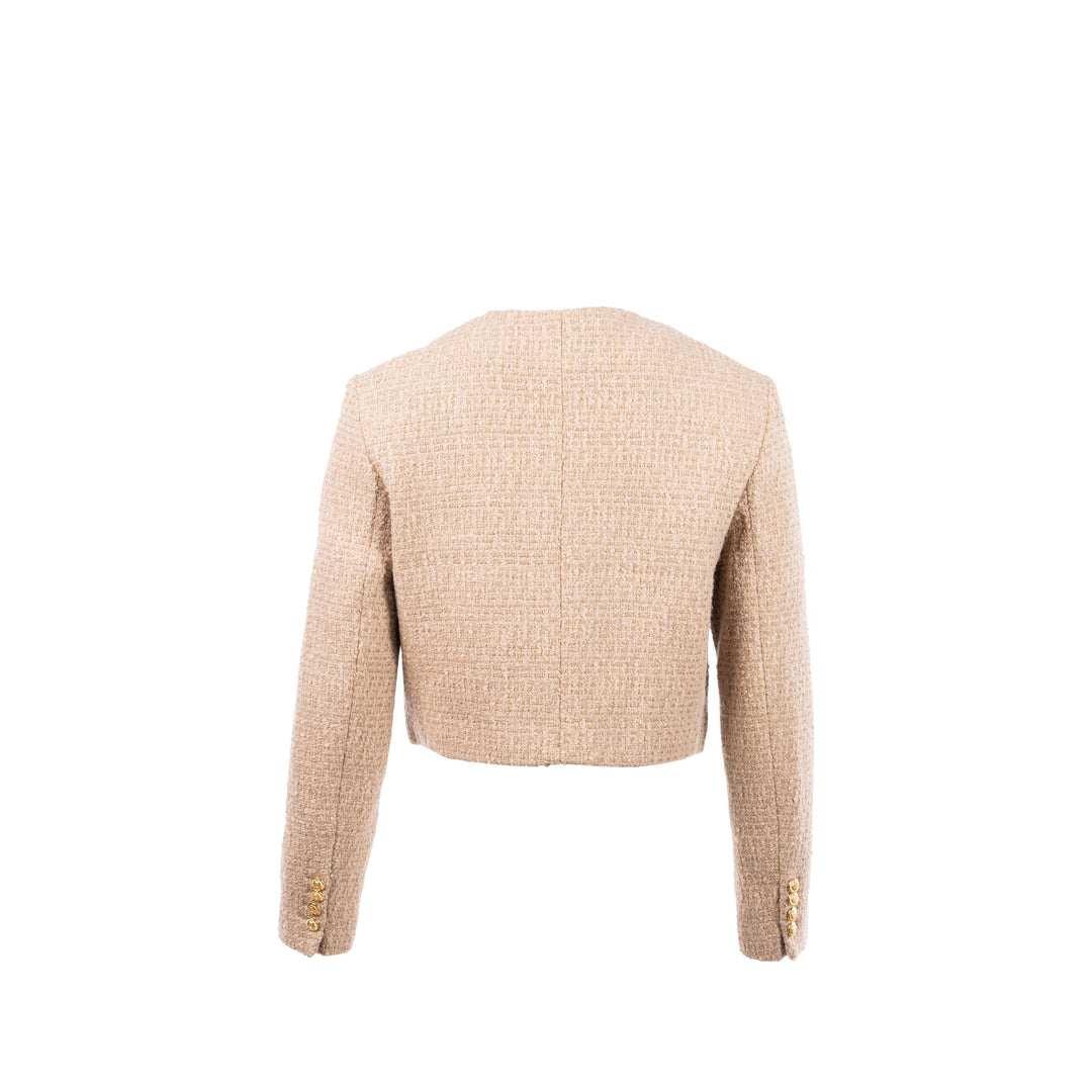 Top Quality Celine size 34 Chasseur Jacket in Braided Boucle Tweed Corde beige