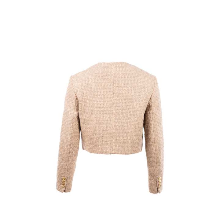 Top Quality Celine size 34 Chasseur Jacket in Braided Boucle Tweed Corde beige