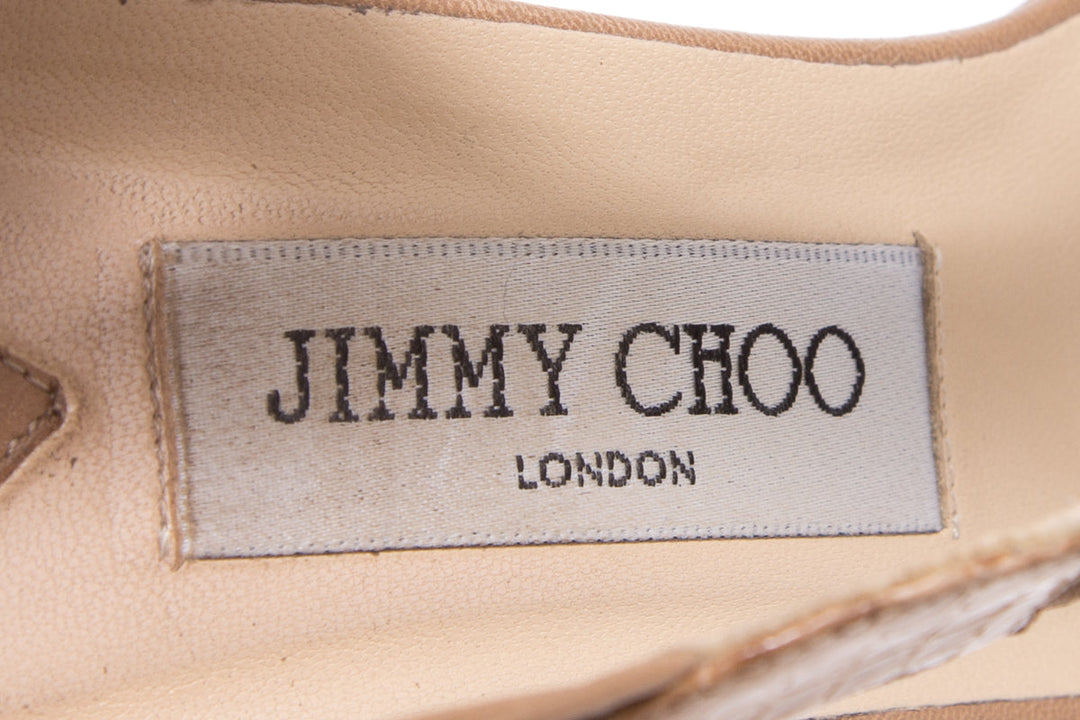Jimmy Choo Tan Snake Heels SZ 40.5